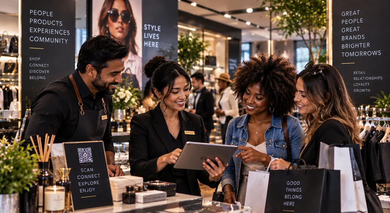 Retail team helping shoppers connect with products and the brand
