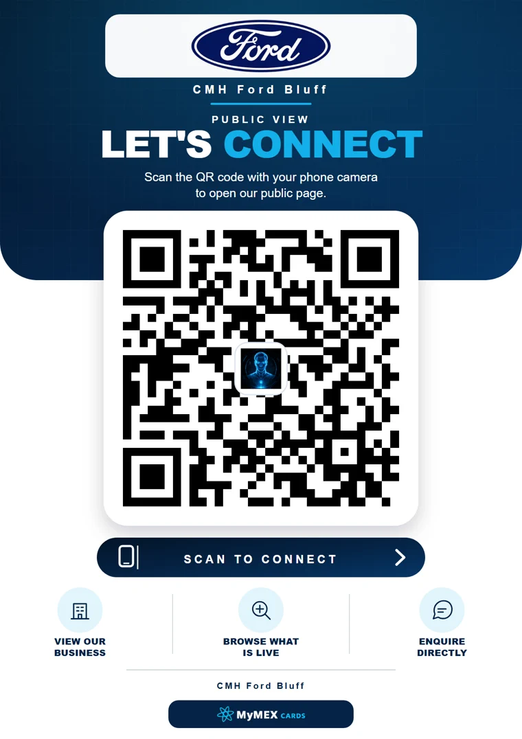 Example branded public page QR stand generated by MyMEX
