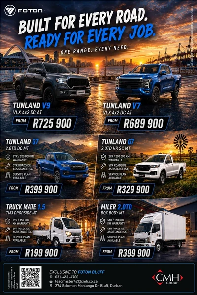 Multi-product Foton commercial-vehicle catalogue designed by Motoring Excellence for Foton Bluff.