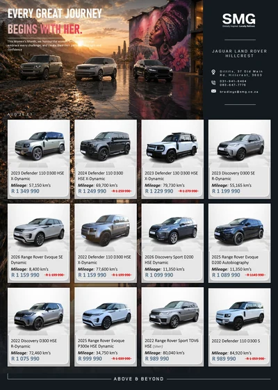 Premium multi-vehicle catalogue designed by Motoring Excellence for Jaguar Land Rover Hillcrest.